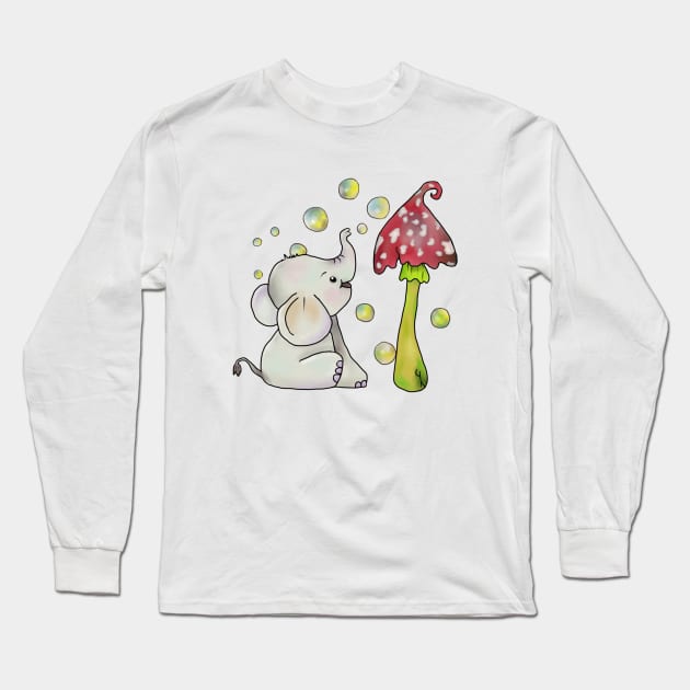 Elefant und Pilz Long Sleeve T-Shirt by Blumchen